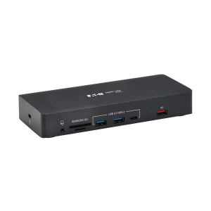 Tripp-Lite U442AB-DOCK9 Safe-IT USB-C Dock Triple Display 4K 60 Hz HDMI/DisplayPort VGA USB 3.2 Gen 2 USB Hub Gigabit Ethernet 100W PD Charging Antibacterial