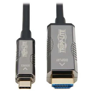 Tripp-Lite U444F3-30M-H4K6 High-Speed USB-C to HDMI Active Optical Cable (AOC) UHD 4K 60 Hz HDR CL3 Rated Black 30 m (98 ft.)