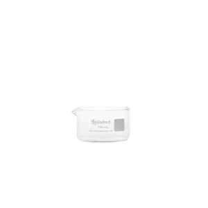 United Scientific Supplies UNCRDSH-WS-100 Crystallizing Dish 100ml, Flat Bottom - with Spout, Borosilicate Glass
