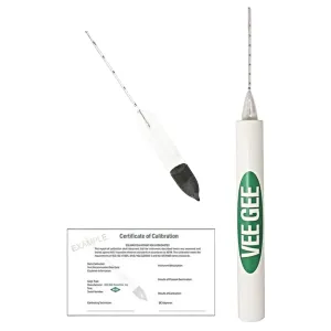 Vee Gee Scientific 6613-M-C Alcohol Hydrometer Proof Scale IRS Specification Size M with Certification