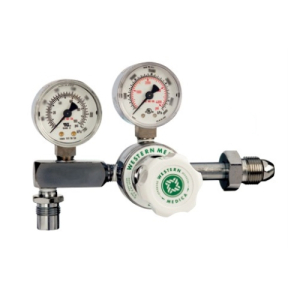 Western Enterprises M1-280-PG Single-Stage Adjustable Breathing Mixture Regulator with Nut and Nipple Inlet