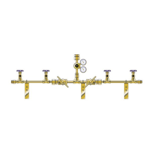 Western Enterprises MD-1A-6 0 to 15 PSIG Int. Adj Line Regulator, Acetylene Gas 6 Cylinders Manual Manifold System with Standard 13 In. Mount