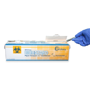Whitney Medical Solutions BH2016 Biohazard Pipet Keeper" xL Container 3.5" x 4.5" x 16.5", Pack of 50 pcs
