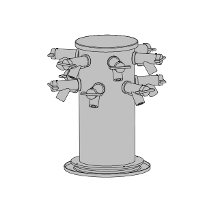 Yamato 212560 12-port Flask Mounting Vacuum Chamber for DC-401 Freeze Dryer