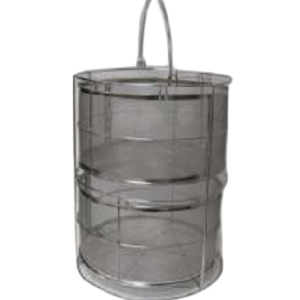 Yamato 241097 Mesh Basket with 1 Adjustable Stainless Steel Perforated Plate, Diameter 330 x H380mm Inch