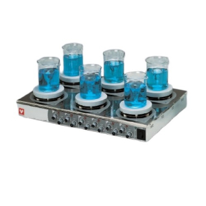Yamato MG-600H-115V Magnetic Stirrer with Hot Plate X 6 (3001500 rpm) 115V with External Transformer