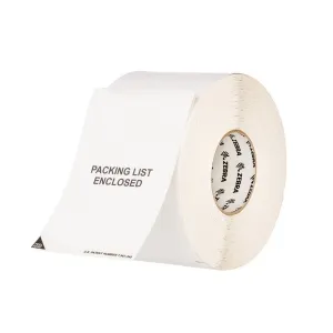 Zebra 10006703 Z-Slip 4.375" x 6.875" Paper & Polypropylene Combo Label, 3" ID, 8" OD (580 Labels per Roll, Perforated)