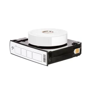 Zebra 10015355K Z-Band UltraSoft 1" x 11" White Polypropylene Wristband Cartridge (175 Bands per Roll, Perforated)