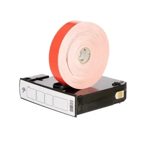 Zebra 10012717-1K Z-Band Splash 1" x 10" Red Polypropylene Wristband Cartridge (350 Bands per Roll, Perforated)
