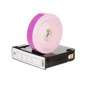 Zebra 10012717-7K Z-Band Splash 1" x 10" Purple Polypropylene Wristband Cartridge (350 Bands per Roll, Perforated)