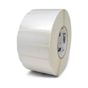 Zebra 10023173 Z-Xtreme 4000T High-Tack Silver 2" x 0.5" Polyester Label, 3" ID, 8" OD (3000 Labels per Roll, Perforated)