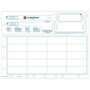 Zebra LB2-ADULT-L2-BLU LaserBand 2 Blue Adult Wristbands Full Sheet