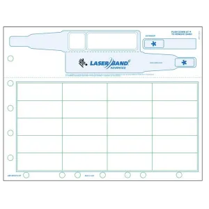 Zebra LB2-ADULT-L3Z LaserBand2 Advanced Zoned White Adult Wristbands Full Sheet