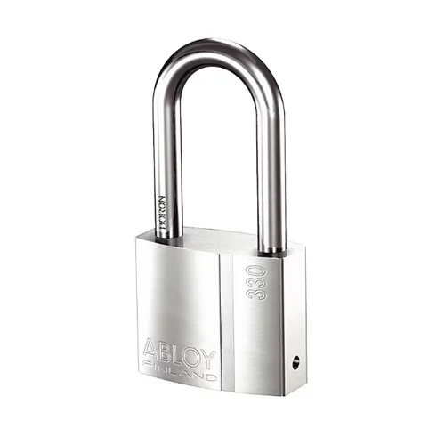 Padlock, Keyed Alike, Long Shackle, Rectangular Brass Body, Hardened Steel Shackle, 1 in W
