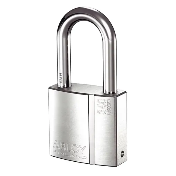 Padlock, Keyed Alike, Long Shackle, Rectangular Brass Body, Hardened Steel Shackle, 1 3/32 in W
