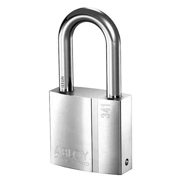 Padlock, Keyed Alike, Long Shackle, Rectangular Brass Body, Hardened Steel Shackle, 1 3/32 in W