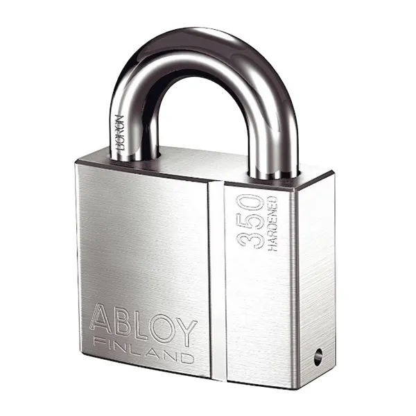 Padlock, Keyed Alike, Standard Shackle, Rectangular Brass Body, Hardened Steel Shackle, 1 1/4 in W