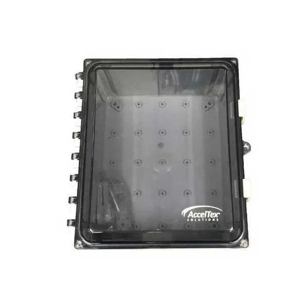 AccelTex ATS-00218 14x12x6 Nonconfigured Polycarbonate Enclosure with Clear Door & Latch Lock