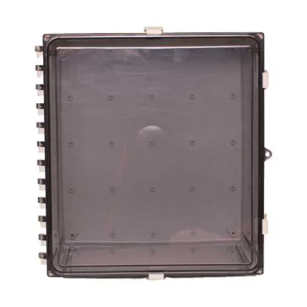 AccelTex ATS-00339 18x16x10 Polycarbonate Enclosure with Clear Door Latch Lock and Cord Grip