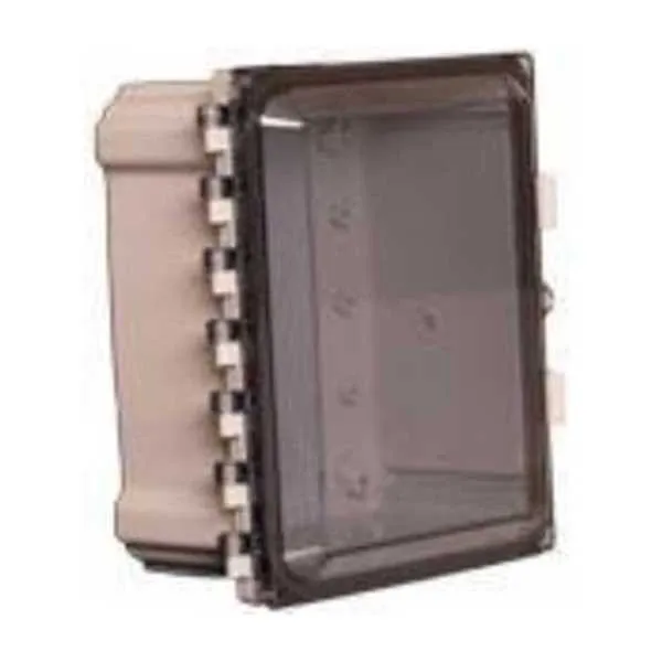 AccelTex ATS-00470 8x6x4 Polycarbonate Enclosure with Clear Door Latch Lock and Cord Grip