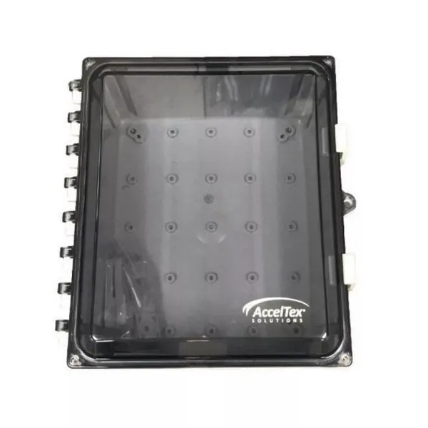 AccelTex ATS-00455 6x6x4 Polycarbonate Enclosure with Clear Door and Latch Lock and No Holes