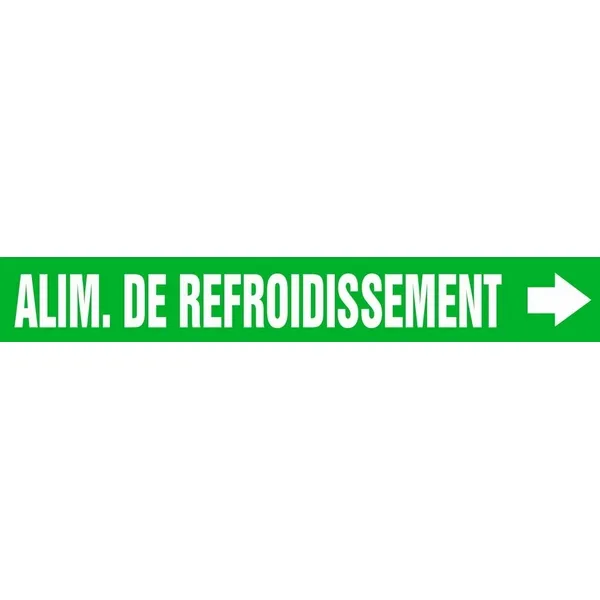 Accuform CRPK216SSH French Pipe Marker: Alim. De Refroidissement