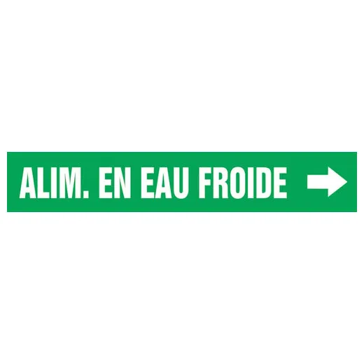 Accuform CRPK223SSH French Pipe Marker: Alim. En Eau Friode