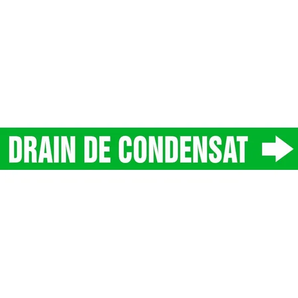 Accuform CRPK234SSH French Pipe Marker: Drain De Condensat