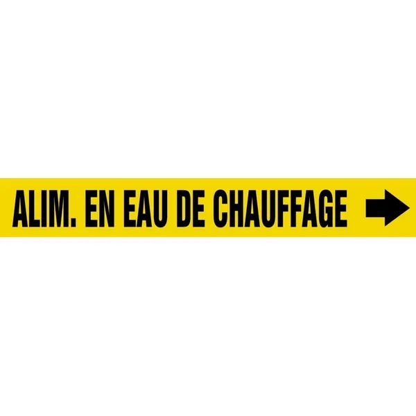 Accuform CRPK393SSH French Pipe Marker: Alim. En Eau De Chauffage