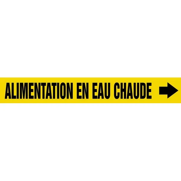 Accuform CRPK431SSH French Pipe Marker: Alimentation En Eau Chaude