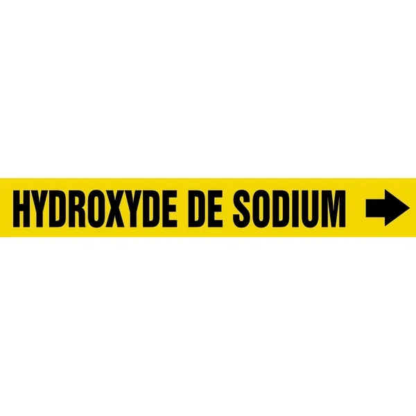 Accuform CRPK645SSH French Pipe Marker: Hydroxyde De Sodium
