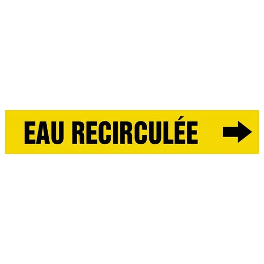 Accuform CRPK773SSH French Pipe Marker: Eau Recirculée