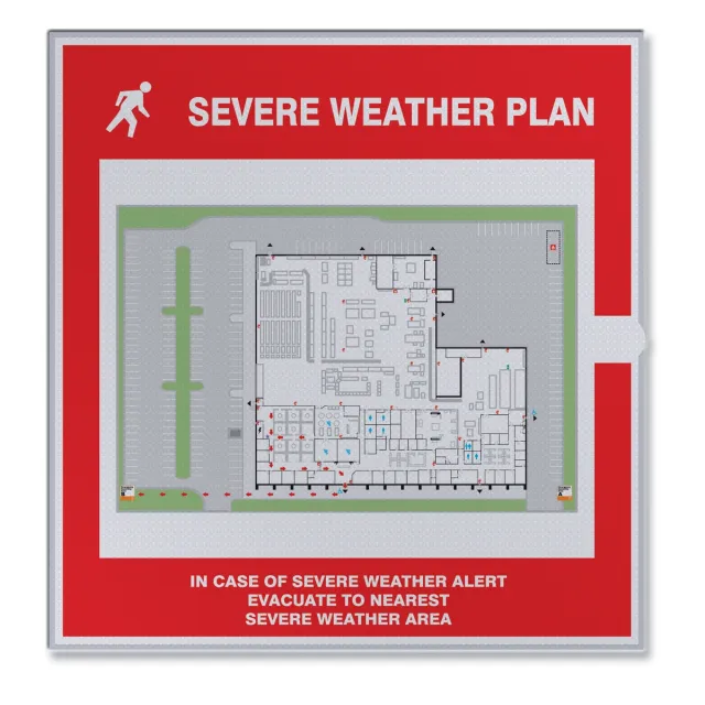 Accuform DTA303 Safety Sign: Severe Weather Map Holder