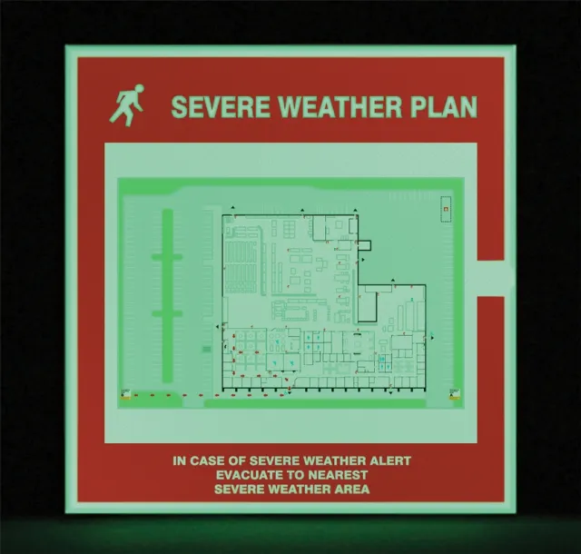 Accuform DTA306 Safety Sign: Severe Weather Map Holder