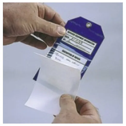 Tag Accessory, Self-Laminating Adhesive Flap, 7.5inx3.375in, 5PK