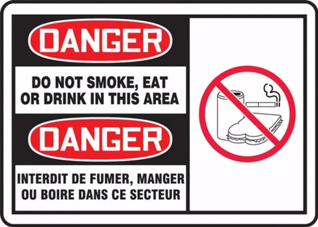 Accuform FBLSMK002VSP Bilingual French Label - Smoking Control