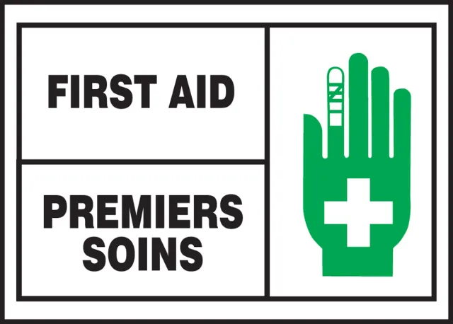 Accuform FBLSPS506VSP Bilingual French Label - First Aid