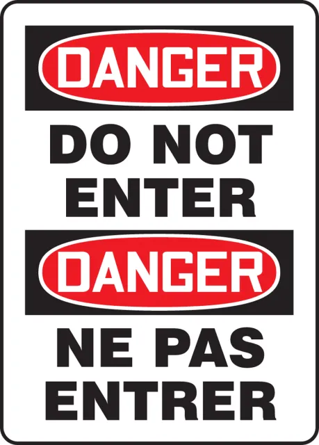 Accuform FBMADM129XP Bilingual Danger Safety Sign: Do Not Enter
