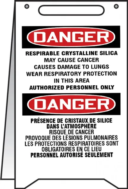 Accuform FBPFR126 OSHA Danger Fold-Ups: Respirable Crystalline Silica May Cause Cancer - Causes Damage To Lungs - Wear Respiratory Protection In This Area