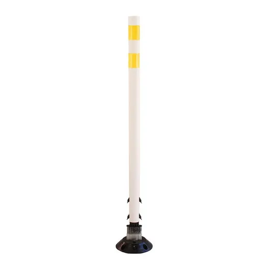 Accuform FBS211WTYL Traffic Delineator Posts with Reflective Stickers