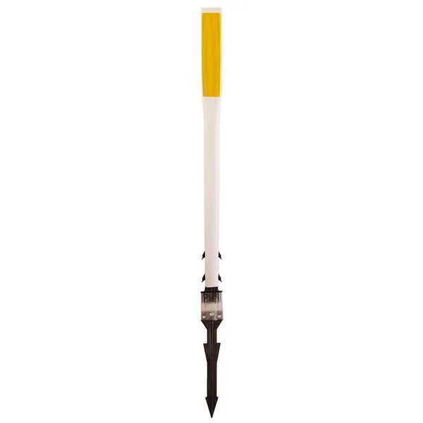 Accuform FBS214WTYL Traffic Delineator Posts with Reflective Stickers