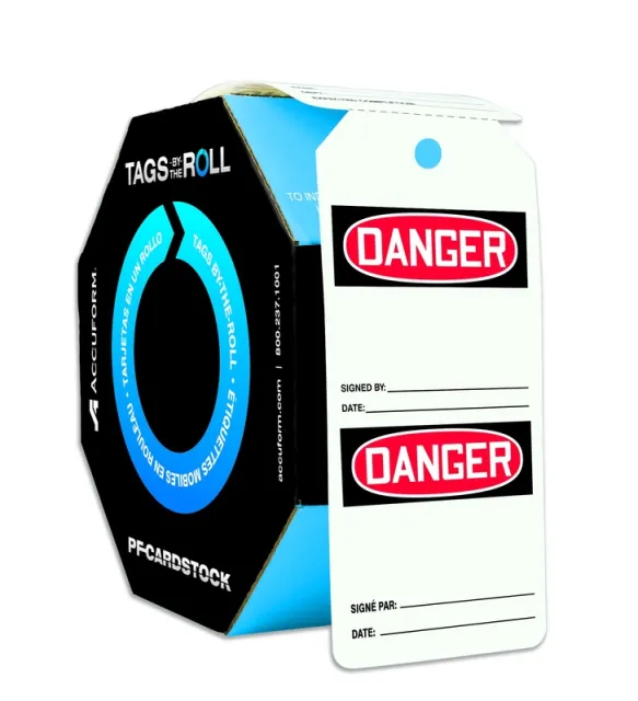 Accuform FBTAR412 OSHA Danger Tags By-The-Roll: Blank