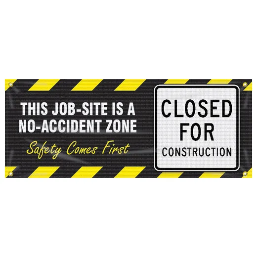Accuform FBW110 Fence Wrap Mesh Gate Screens: This Job Site is a No-Accident Zone