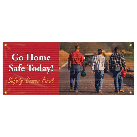Accuform FBW114 Fence-Wrap Mesh Banners: Go Home Safe Today! Safety Comes First