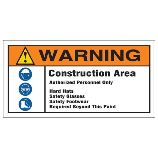 Accuform FBW203 4-ft x 8-ft Fence-Wrap Mesh Gate Screen: Warning - Construction Area - Authorized Personnel Only Reflective White PF-Cardstock