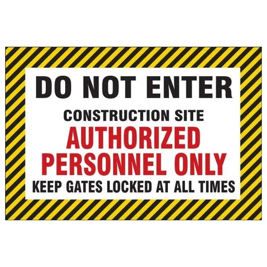Accuform FBW803 8-ft x 8-ft Fence-Wrap Mesh Gate Screen Do Not Enter - Construction Site - Authorized Personnel Only - Keep Gates Locked at All Times