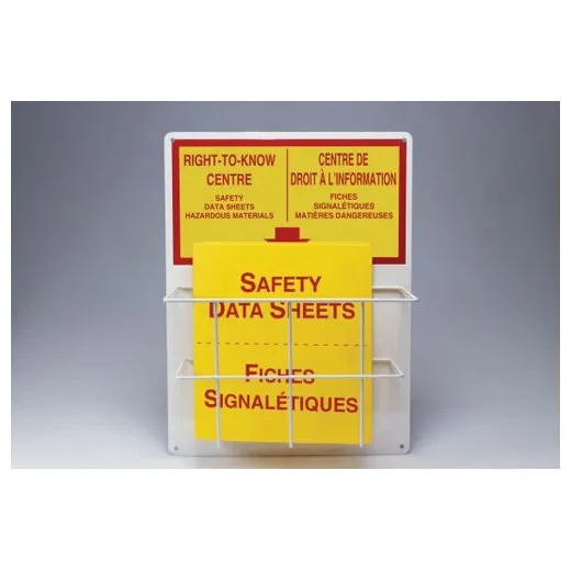 Accuform FBZRS339 14"" x 10"" Right-To-Know Center: Single Basket Reflective White Dura-Plastic