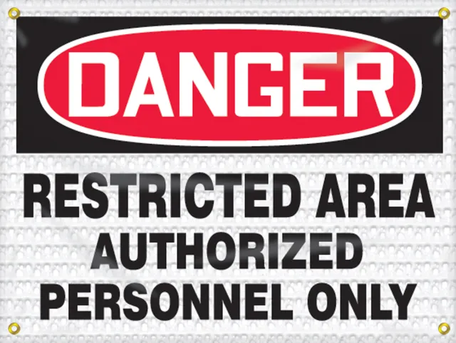 Accuform FMB114 OSHA Danger High Wind Safety Sign: Restricted Area Authorized Personnel Only