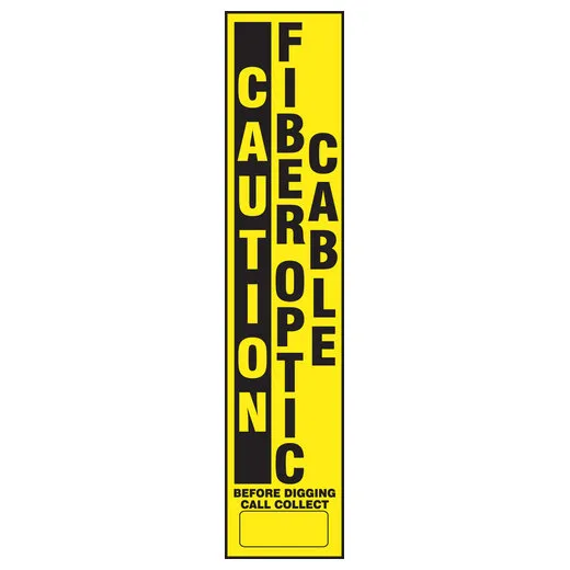 Accuform FMK843WTJ Utility Line-Marking Label: Caution Fiber Optic Cable