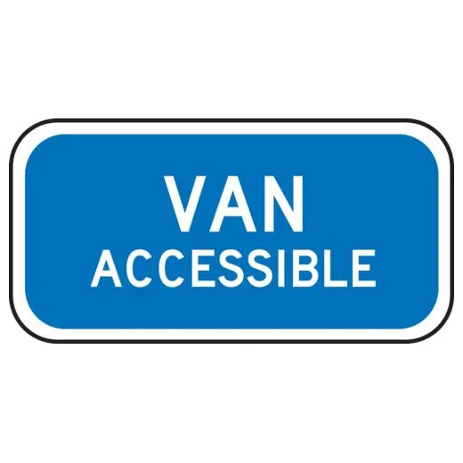 Accuform FRA252DP 6"" x 12"" Supplemental Sign: Van Accessible, R7-8B Reflective White DG High Prism